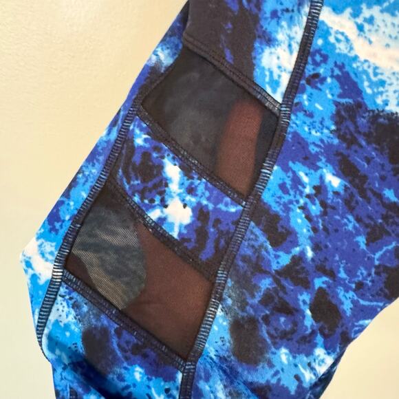 Pop Fit Leggings Womens S Small Blue Galaxy Athletic Yoga Active Workout Gym - Picture 3 of 7